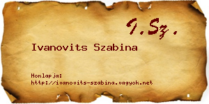 Ivanovits Szabina névjegykártya